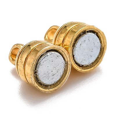 Brass Magnetic Clasps with Loops KK-O134-13G-1