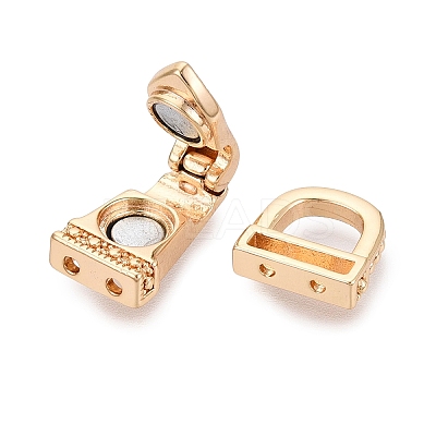 Brass Magnetic Fold Over Clasps KK-Q074-16G-1