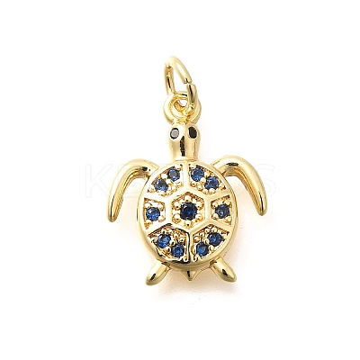 Brass Micro Pave Cubic Zirconia Pendants KK-Q040-02L-G-1
