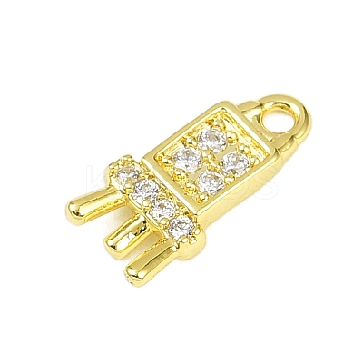 Brass Micro Pave Clear Cubic Zirconia Pendants LS-KK-L238-15G-1
