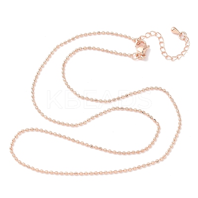 1.5MM Brass Ball Chain Necklaces NJEW-Z097-03RG-1