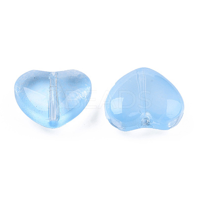 Transparent Spray Painted Glass Beads GLAA-N035-030-C03-1