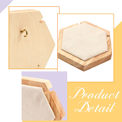 Hexagon Wooden Single Necklace Displays Stands NDIS-WH0017-01A-1