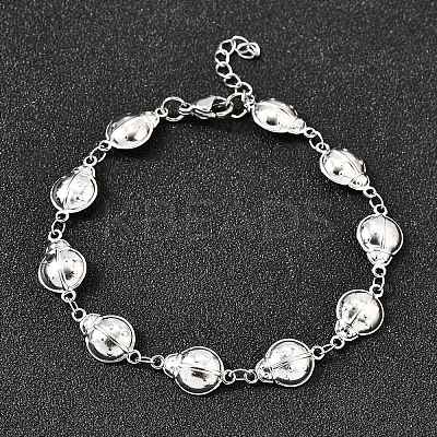 304 Stainless Steel Ladybug Link Bracelets for Women BJEW-K226-15A-P-1