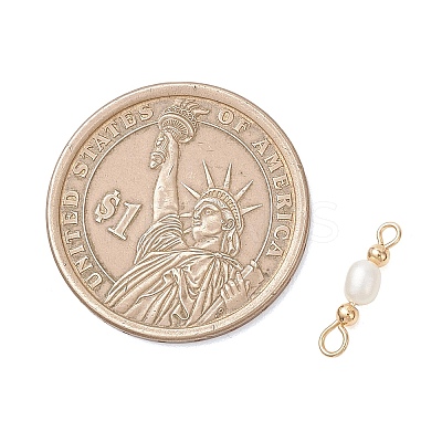 3Pcs 3 Styles Natural Cultured Freshwater Pearl Rice Beaded Links Connector Charms PALLOY-JF04914-02-1