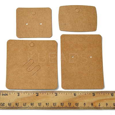 40Pcs 4 Styles Paper Jewelry Display Cards Sets CDIS-FS0001-01-1