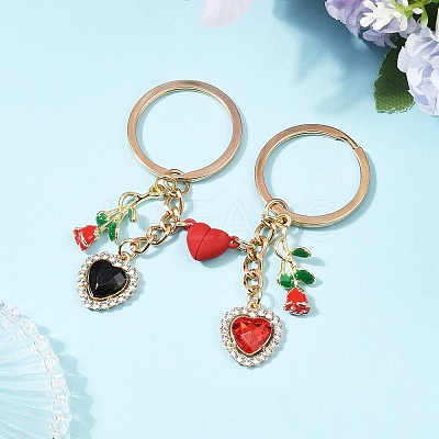 Valentine's Day Alloy Rhinestone Keychain KEYC-YW00184-1