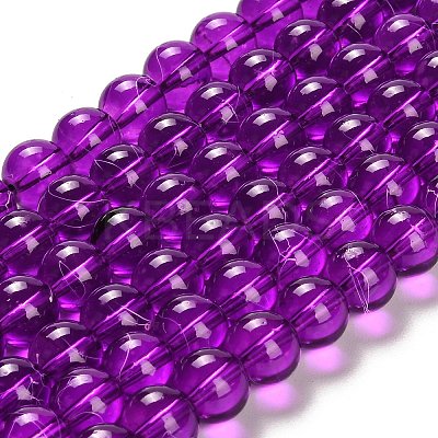 Drawbench Transparent Glass Beads Strands X-GLAD-Q012-10mm-20-1