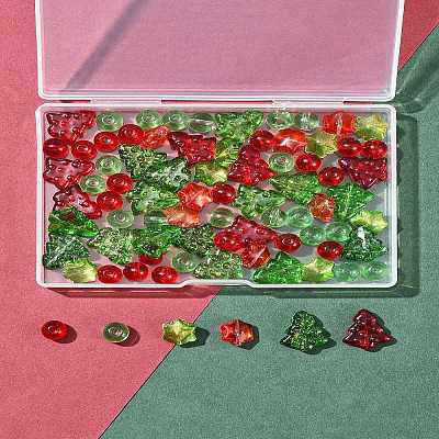 80Pcs 7 Styles Transparent Glass Beads Strands EGLA-FS0001-45-1