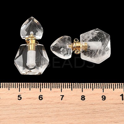Natural Quartz Crystal Perfume Bottle Pendants G-L623-12G-07-1