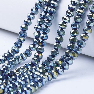 Electroplate Transparent Glass Beads Strands EGLA-A034-T10mm-UA-1