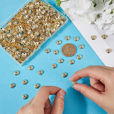 500PCS CCB Plastic Bead Caps CCB-SC0001-05G-1