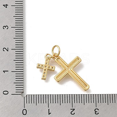 Brass Micro Pave Cubic Zirconia Pendants X-KK-D431-070G-1