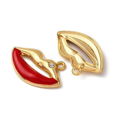 304 Stainless Steel Enamel Pendants X1-STAS-L299-05G-1