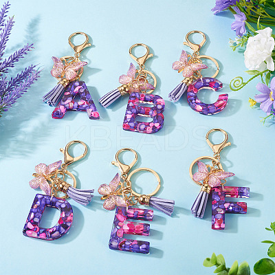 Resin Butterfly Pendant Keychains KEYC-TAC0034-03F-1