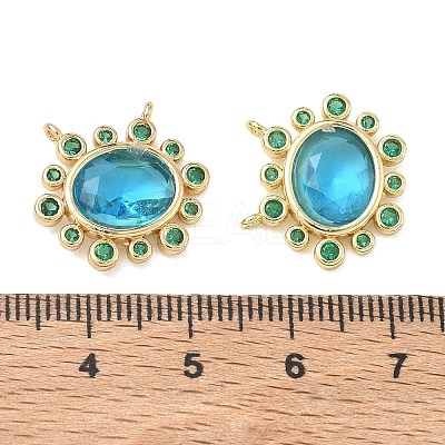 Brass Cubic Zirconia Pendants KK-G419-04G-1
