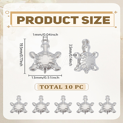 10Pcs 201 Stainless Steel Pendants STAS-LP0002-93-1