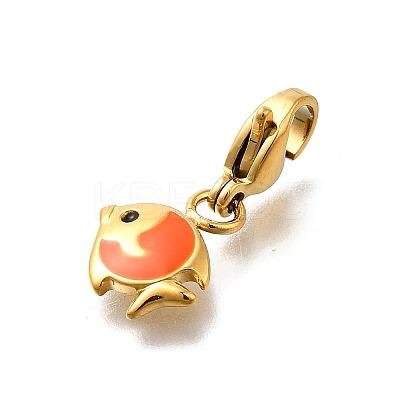 Fish 304 Stainless Steel Enamel Pendant Decorations STAS-R159-48G-03-1