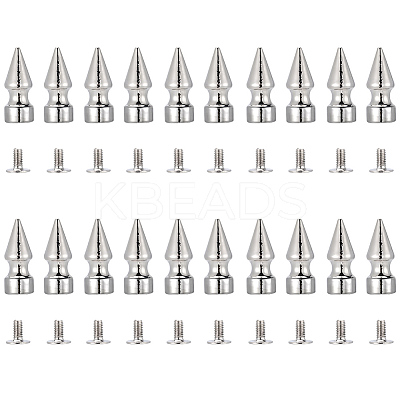 20Pcs Zinc Alloy Spikes Screwback Studs FIND-GF0008-53B-1