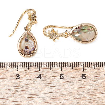 Brass Micro Pave Clear Cubic Zirconia Dangle Earrings EJEW-JE06947-1