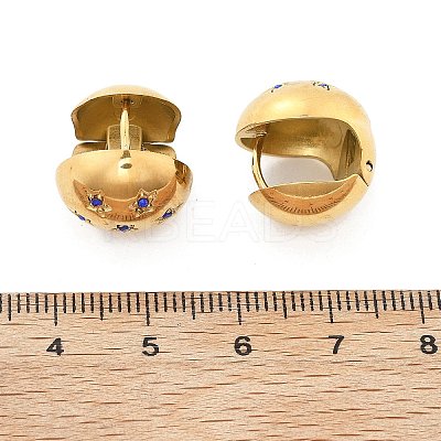 304 Stainless Steel Rhinestone Hoop Earrings EJEW-M041-01G-04-1