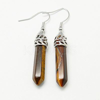 Fashion Natural & Synthetic Gemstone Dangle Earrings EJEW-G073-M-1