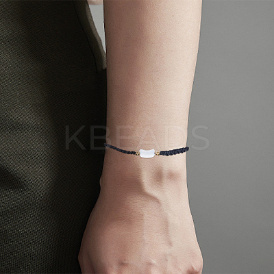 1Pc Imitation Pearl Braided Beads Bracelets for Men Women BJEW-LP0003-13B-1