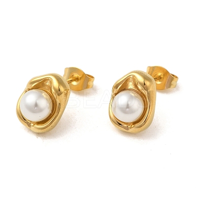 PVD Vacuum Plating 304 Stainless Steel Stud Earring EJEW-C099-01GP-1