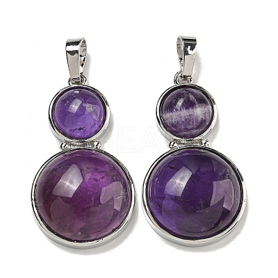 Natural Amethyst Pendants G-G147-06P-03-1
