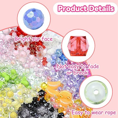 120Pcs 12 Styles Mixed Styles Acrylic Beads MACR-YW0003-05A-1