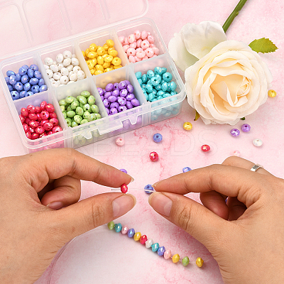800Pcs 8 Colors Opaque Acrylic Beads MACR-CJ0001-28-1