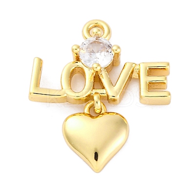 Brass Micro Pave Cubic Zirconia Pendants KK-A240-11G-1