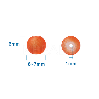 Transparent Frosted Glass Beads FGLA-TA0001-01-6mm-1