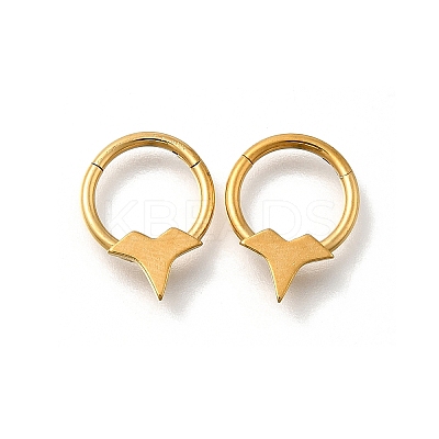 304 Stainless Steel Double Horns Hoop Nose Rings LS-AJEW-D306-08G-1