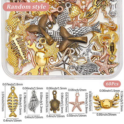 60Pcs Tibetan Style Alloy Pendants FIND-SP0004-07-1
