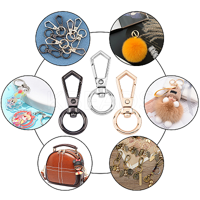 12Pcs 3 Colors Zinc Alloy Swivel Clasps PALLOY-CA0001-87-1