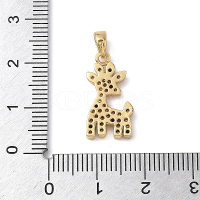 Brass Micro Pave Cubic Zirconia Pendants KK-C140-01G-1