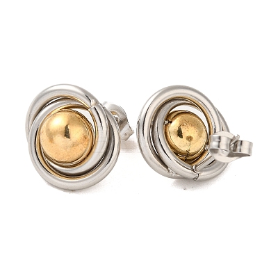 Ring & Round 304 Stainless Steel Stud Earrings for Women X-EJEW-U003-19-1