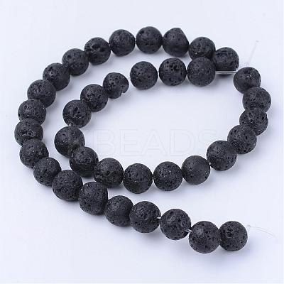 Natural Lava Rock Beads Strands G-Q462-12mm-24-1