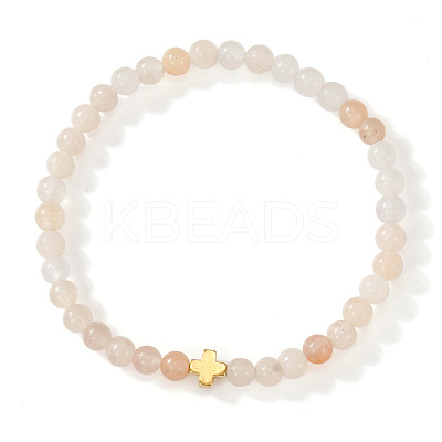 Bohemian Natural Pink Aventurine Round Beads Stretch Bracelets NO3013-1-1