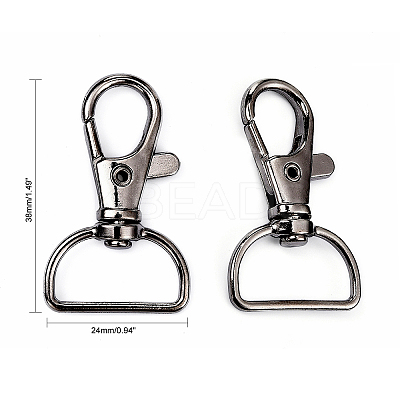 Zinc Alloy Swivel D Rings Lobster Claw Clasps X1-E341-8-B-1