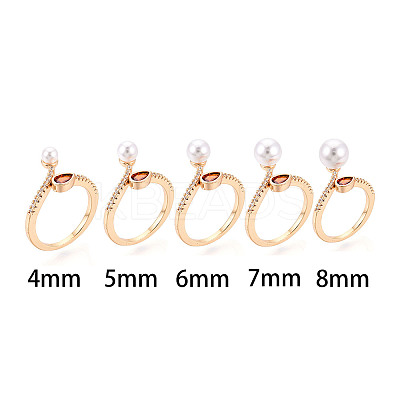 Teardrop Brass Micro Pave Cubic Zirconia Cup Peg Ring Settings KK-T076-08G-1
