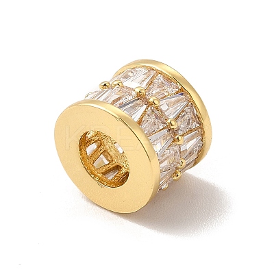 Rack Plating Brass Cubic Zirconia European Beads KK-G458-14G-1