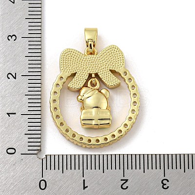 Christmas Brass Micro Pave Cubic Zirconia Pendants KK-H468-01D-01G-1