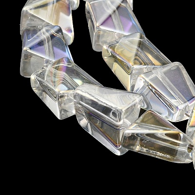 AB Color Plated Electroplate Transparent Glass Beads Strands EGLA-G037-06A-AB01-1