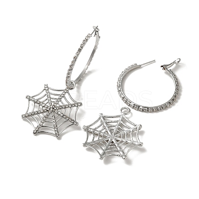 Halloween Alloy Tassels Hoop Earrings EJEW-K274-02P-1