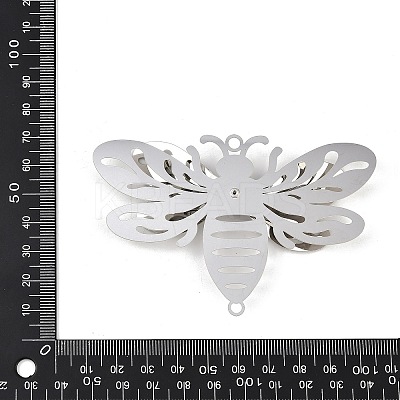 304 Stainless Steel Crystal Rhinestone 3D Insect Connector Charms STAS-H236-11C-P-1