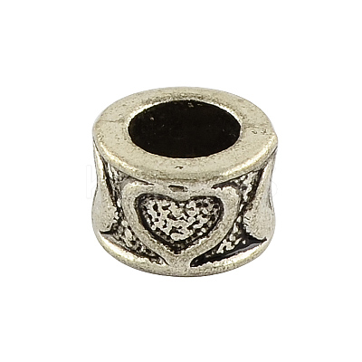 Tibetan Style Alloy Column European Bead Enamel Settings TIBEB-5087-AS-LF-1