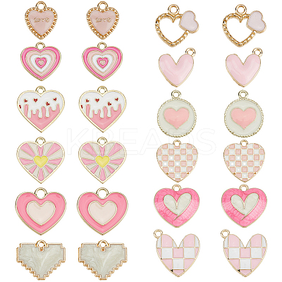 48Pcs 12 Styles Alloy Enamel Pendants ENAM-SC0007-73-1