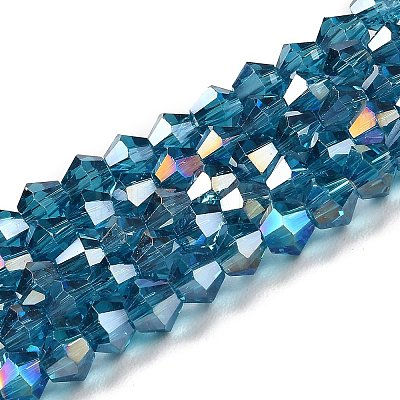 Transparent Electroplate Glass Beads Strands GLAA-F029-3mm-A01-1